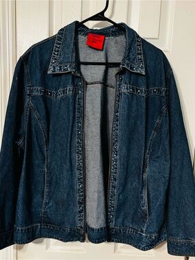 Carol's Denims Vintage Dark Wash Studded Denim Jacket